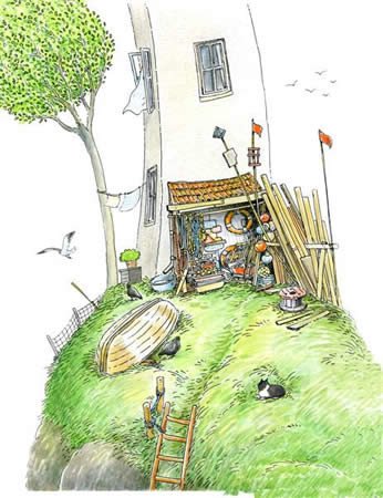 juthout in prentenboek Souwtje
