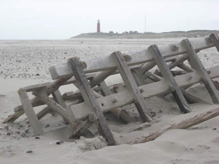 Bij de vuurtoren Texel/ strand
