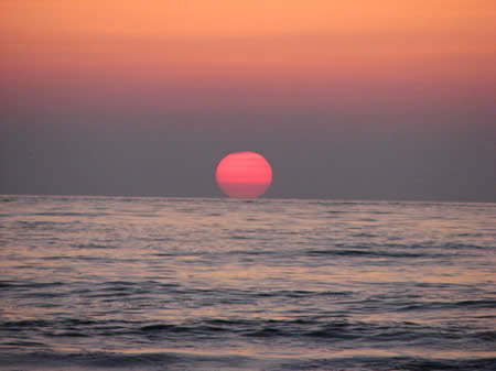 ondergaande zon/ Texel
